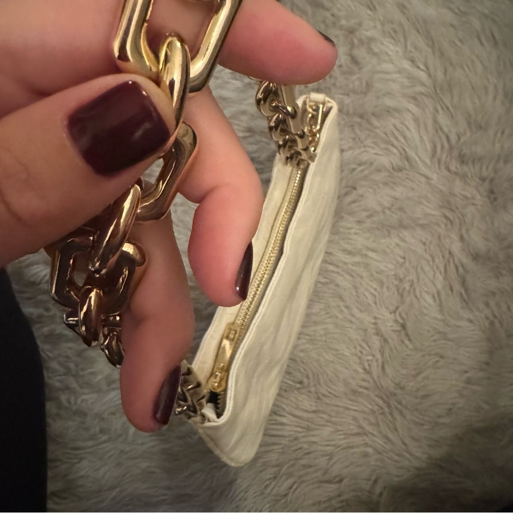 Zara CHAIN STRAP ANIMAL EMBOSSED SHOULDER BAG ivory - Picture 9 of 9